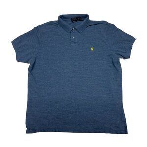 Ralph Lauren Men's Polo Shirt in Blue with Yellow Logo